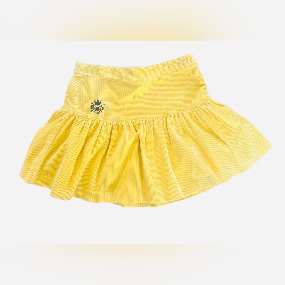 RALPH LAUREN GIRLS Yellow Corduroy Skirt with Logo